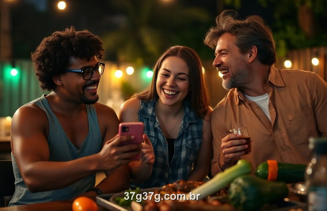 Amigos brasileiros usando o 37G juntos